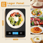 Digital Kitchen Scale - Precision Food Scale for Cooking & Baking (1g/0.05oz Accuracy) - Waterproof Stainless Steel with LCD Display, Batteries Included - Weight in Grams & oz (Black)
