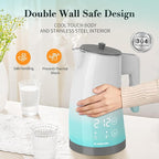 Electric Kettle with 5-Temperature Control,1.25L Cordless,Penguin Shape Design,1200W with Keep Warm and Auto Shut-Off,Perfect for Tea,Coffee & Kitchen(Blue Gradient)