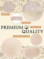Sourdough Bread Baking Kit - Breads Making Tools - Complete Sourdough Starter Kit with Proofing Baskets, Jar, Dough Whisk, Pastry Mat, Bread Knife & Tools - Gifts for Bakers Women & Moms