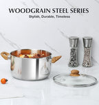 KOCH SYSTEME CS Stainless Steel Pot - 4 Quart Induction Stainless Steel Stock Pot with Lid for Pasta, Soup, Spaghetti, Steel Soup pots with Heat-Resistant Bakelite Double Handle, Dishwasher Safe