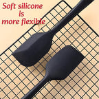 8 Pieces Silicone Spatula, 8.5 inch Non-stick Spatulas with Stainless Steel Core,Heat Resistant-500℉, Food Grade Silicone, Dishwasher Safe, for Mixing,Cooking,Baking (Black)