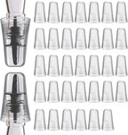 Chengu 36 Pieces Liquor Bottle Toppers for Liquor Pour Bottle Covers Universal Pour Dispenser Bar Dust Translucent Rubber Spout Covers for Home Kitchen Tools Supplies