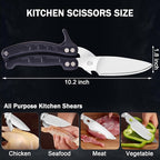 Kitchen Shears Heavy Duty Poultry Shears Meat Cutting Dishwasher Safe and Stainless Food Kitchen Scissors for Chicken Turkey Thanksgiving,Black