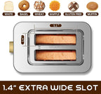 SEEDEEM Toaster 2 Slice, Touch Control Screen, Smart Stainless Toaster, 6 Shade Setting, 6 Bread Selection, Countdown, Removable Crumb Tray, 900W, Peach Pink