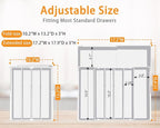 Homecor Silverware Drawer Organizer - Expandable Drawer Organizer for Kitchen, Utensil Holder BPA Free Flatware and Cutlery Tray for Spoons Forks Knives, Plastic Kitchen Organizer and Storage, White