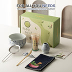 Matcha Whisk Set, 7 PCS Matcha Kit with Matcha Bowl with Spout, Bamboo Matcha Whisk and Scoop, Matcha Accessories & Sifter – Complete Matcha Set for Tea Lovers, Matcha Gift Set (Blue)