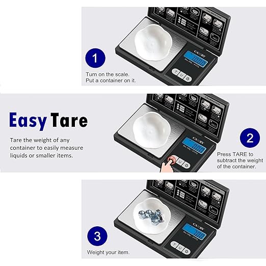 CAMRY Digital Pocket Gram Scale 500g/0.1g, Small Digital Scales Grams Ounces Grains, Herb Scale, Jewelry Scale, Portable Travel Food Scale, LCD Backlight Display with Tare Function