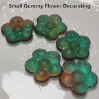 Flower Silicone Mold, Small Plum Blossom Shaped Flower Molds with 70 Cavities for Making Chocolate/Candy/Gummy/Cookie/Jelly/Ice Cube/Edible Flowers for Cake Decorating, Wintersweet Mold, with Scraper