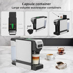 KOTLIE ST-550 Single Serve Coffee Maker, Espresso Capsule Coffee Maker for K*cup capsule/Ne*s Original/Dol*e Gu*to and Ground Coffee, 19Bar, 1L, Compact（Black）