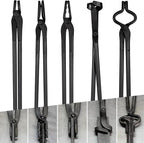 Blacksmith Tongs Set - V-Bit, Flat, Blade, Square Jaw, Wolf Jaw Tongs (5PCS)
