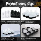 Hoolerry Ice Cube Molds Cube Trays Fun Shapes Silicone Ice Ball Maker with Lid for Whiskey Cocktails Juice Drinks Beverage Crafting Accessories White Elephant Gifting(Black,Multi-size)