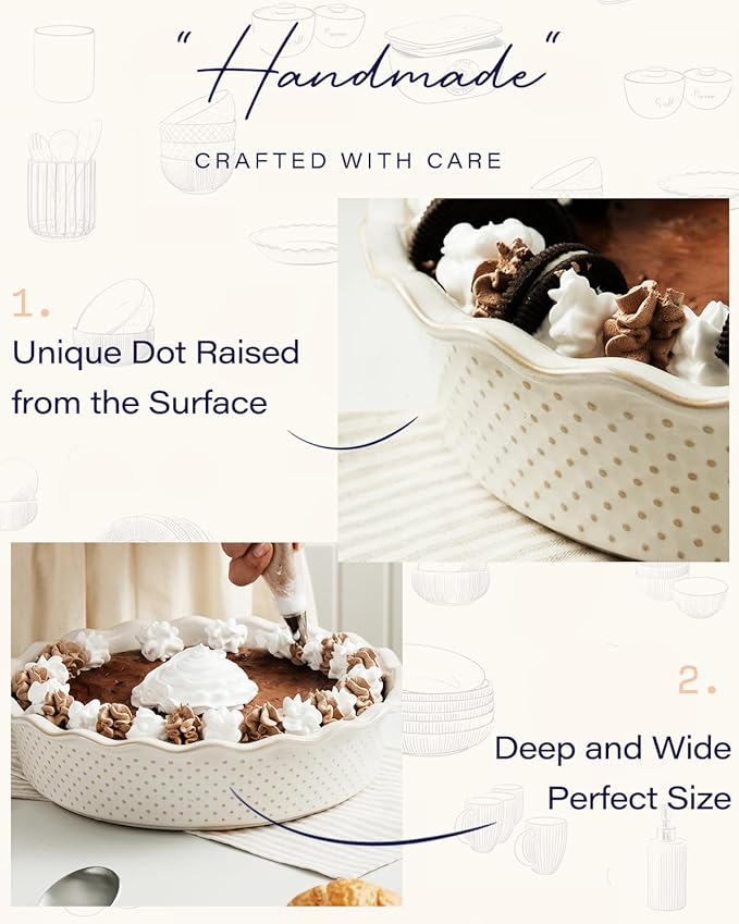 getstar Pie Pan, Ceramic (Dots (Deep))