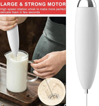 Frother Handheld for Coffee, Milk Frother Upgraded Matcha Whisk Drink Mixer Electric Mini Hand Mini Whisk Foamer Coffee Mixer for Lattes Cappuccino Frappe Matcha Hot Chocolate, White