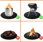 36" Round Fire Pit Mat for Solo Stove Bonfire/Under Grill Mat, 4 Layers Fireproof Waterproof Oil-Proof, BBQ Mat, Portable, Deck Patio Grass Smoker