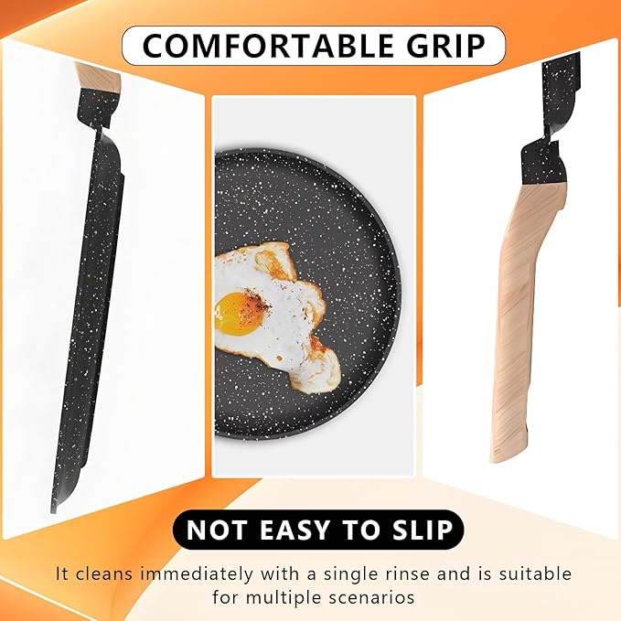 Crepe Pan, 9.5 Inch Griddle Pan, Nonstick Flat Skillet Dosa Tawa Comales Para Tortillas Pancake Pans, Nonstick Crepe Pans for All Stoves (9.5 Inch)
