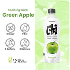 CHI FOREST Flavored Sparkling Water Beverage, Green Apple, Zero Sugar, 16.2 fl oz Bottles (pack of 15)