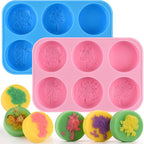 Moukiween Circular Silicone Soaps Mold,Loofah Soaps Molds,2PCS Silicone Soap Mold,Suitable for Making Soap,Bath Bombs,Shampoo Sticks,Candles and DIY Resin Handicrafts