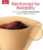 Melitta #4 Cone Coffee Filters, Natural Brown, 100 Count (Pack Of 6), 600 Total Filters - Fits all 8-12 Cup Cone Coffee Makers and Pour-Overs, Compostable, Tear-Resistant, Made in USA