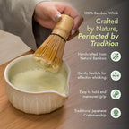 Matcha Whisk Set - 7pcs Japanese Tea Ceremony Kit with Spouted Bowl & Bamboo Whisk, Matcha Starter Kit for Beginners - Authentic Green Tea Accessories, Gift Set for Lovers-Pale Yellow