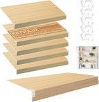 5 Pcs Wire Rack Covers 32x16x2.5 inch PVC Pantry Shelf Cover 0.31 inch Thick Removable Closet Wire Rack Shelf Covers,Decoration Kitchen Bathroom Office Shelving (Wood Color,32x16x2.5inch)