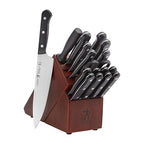 HENCKELS Solution Razor-Sharp 18-pc Knife Set, Chef Knife, Bread Knife, Steak Knife, German Engineered Informed by 100+ Years of Mastery, Brown