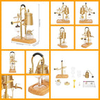 Siphon Coffee Maker, 400ml/13.53oz Manual Extract Coffee and Brew Tea Tool, Belgian/Belgium Retro Coffee Brewer with Alcohol Burner, Commercial/Domestic Balance Vacuum Coffee Pot, 9.3*4.7*14.96in Gold