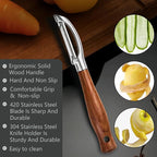 Professional Potato Peeler,Vegetable Peeler Stainless Steel,Carrot Peelers For Kitchen There Are Sharp Swivel Blades And Natural Anti Slip Wooden Handle,For Fruit And Vegetable Peeler