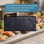 Black and Clear Vacuum Sealer Bags 11" x 24", 5.5 Mil Precut Vacuum Seal Bags for Food Storage, Sous Vide, and Meal Prep, Heavy Duty Commercial Grade, 50 Count