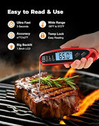 Instant Read Meat Thermometer Digital for Cooking & Grilling with Dual Probe, Food Thermometer for Grill Smoker Turkey BBQ Oven Candy Oil Fry, Kitchen Gadgets, Gifts Stocking Stuffers for Men