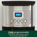 Cuisinart 14-Cup Coffee Maker, Programmable PerfecTemp Glass Carafe Coffee Machine with 1-4 Cup Setting, Brew Strength Control and Brew Pause, Stainless Steel, DCC-3200NAS