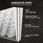 Japanese Knife Set 5 PCS, Damascus High Carbon Stainless Steel Chef Knife Set for Cooking, Kitchen Knives with Gift Box and Resin Wood Handle, Ideal Gift for Men and Women