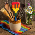 Cooking With Pride Non-Stick Slotted Turner, Heat-Safe Silicone With Iron Core, 12-Inch