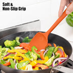 4-Piece Silicone Spatula Scrapers: Doosu 600°F Heat Resistant Food Grade Kitchen BPA Free Rubber Baking Cooking Tool Nonstick Utensil Set for Mixing, Scraping, Folding, Stirring, Serving (Multi-4)
