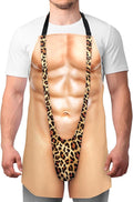 Funny Men Cooking Grilling Aprons Belly BBQ Funny Gag Gifts for Christmas, White Elephant Gift Exchange (MuscleMankini, One Size)