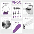 Measuring Cups and Spoons Set, Stainless Steel 10 Piece for Cooking and Baking (5 Cups + 5 Spoons, Purple Handle)