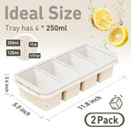Silicone Freezer Tray with Lid Soup Freezer Container Molds with Steel Reinforced Rim Large Ice Cube Tray Makes 8 Perfect 1 Cup Portions Cubes Storage Food Soups & Meal Prep Oven & Dishwasher Safe
