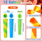 Lallisa 30 Pcs Ice Cream Molds Silicone Ice Lolly Mold Color Reusable Ice Lolly Mold with Lid Silicone DIY Homemade Ice Cream Maker Molds for Kids Adult Yogurt Freezer Summer Party