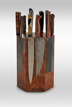 360KB MAX ™ (Bubinga Pomele - Limited Edition 2023) magnetic rotating knife block - w/top slots, capaciy for 20+ knives - largest in the 360 Knife Block ® family.