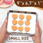 meekoo 24 Pcs Baking Sheet Pan Cookie Sheet Set for Oven Stainless Steel Trays Nonstick Small Serving Tray Cake Toaster Metal Food Trays, Oven and Dishwasher Safe (9 x 6.7 x 1 Inch)