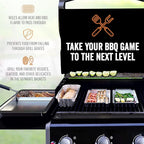 Yukon Glory™ BBQ 'N SERVE Grill Basket Set - Includes 3 Grilling Baskets a Serving Tray & Clip-on Handle - "Patented Grill-to-Table Design" Perfect For Grilling Fish Veggies & Meats