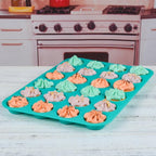 Silicone Muffin Pan Cupcake Pan Set - Mini 24 Cups and Regular 12 Cups Muffin Tin, Nonstick Food Grade Molds with 12 Baking Cups