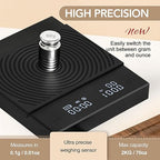 TIMEMORE Coffee Scale Basic 2.0 with Timer,Black Mirror Espresso Scale with Flow Rate Function, 2000g/0.1g High Accuracy, Digital Coffee Scale for Pour Over Drip Coffee, Black