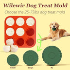 9-Cavity Silicone Frozen Dog Treat Mold for Woof Pupsicle & Power Chewer Pupsicle Large 25-75lbs,Reusable Frozen Dog Treat Tray Mold for Pupsicle Toy
