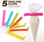 LotFancy 500Pcs Piping Bags 10 Inch, Thick Tipless Piping Bags, Non-Slip Disposable Pastry Bag for Royal Icing, Cookies, Cake Decorating