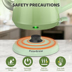 Gooseneck Electric Kettle(0.8L),1200 Watts Fast Boiling,Stainless Steel BPA Free,Automatic Shut Off,Pour Over Kettle for Coffee & Tea- Green