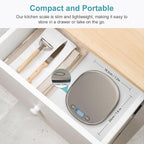 Ultrean High Capacity Food Scale, 33lb Rechargeable Digital Kitchen Scale with LCD Display, Slim & Lightweight Design, 1g Precise Graduation, Weight Grams and Ounces for Cooking, Baking & Meal Prep