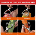 JUSEEPO Premium Vegetable Peeler, Y Type Swivel 304 Stainless Steel Blade Comfortable Solid Wood Handle, Practical gifts for the home kitchen mom grandma for Veggie, Fruit, Potato(Hard Maple)