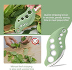 Herb Stripper Tool 9 Holes with Herb Cutter, Stainless Steel Herb Leaf Stripping Tool, Herb Cutter Tool, Herb Leaf Peeler for Fresh Herbs Collard Greens Thyme Basil Rosemary Stripper, Dishwasher Safe