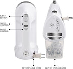 Kenmore Hand Mixer – 5 Speed Handheld Blender, Electric Egg Beater, Whisk, Dough Hooks, Storage Case, Turbo Boost for Cake Mix, Baking, Retractable Cord, Kitchen Appliances