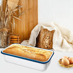 Webake Large Enamel Bread Pan, Long Banana Bread Loaf Pan for Baking, Non-Stick Rectangle Cake Pan Enamelware White 12 x 4.5 Inches